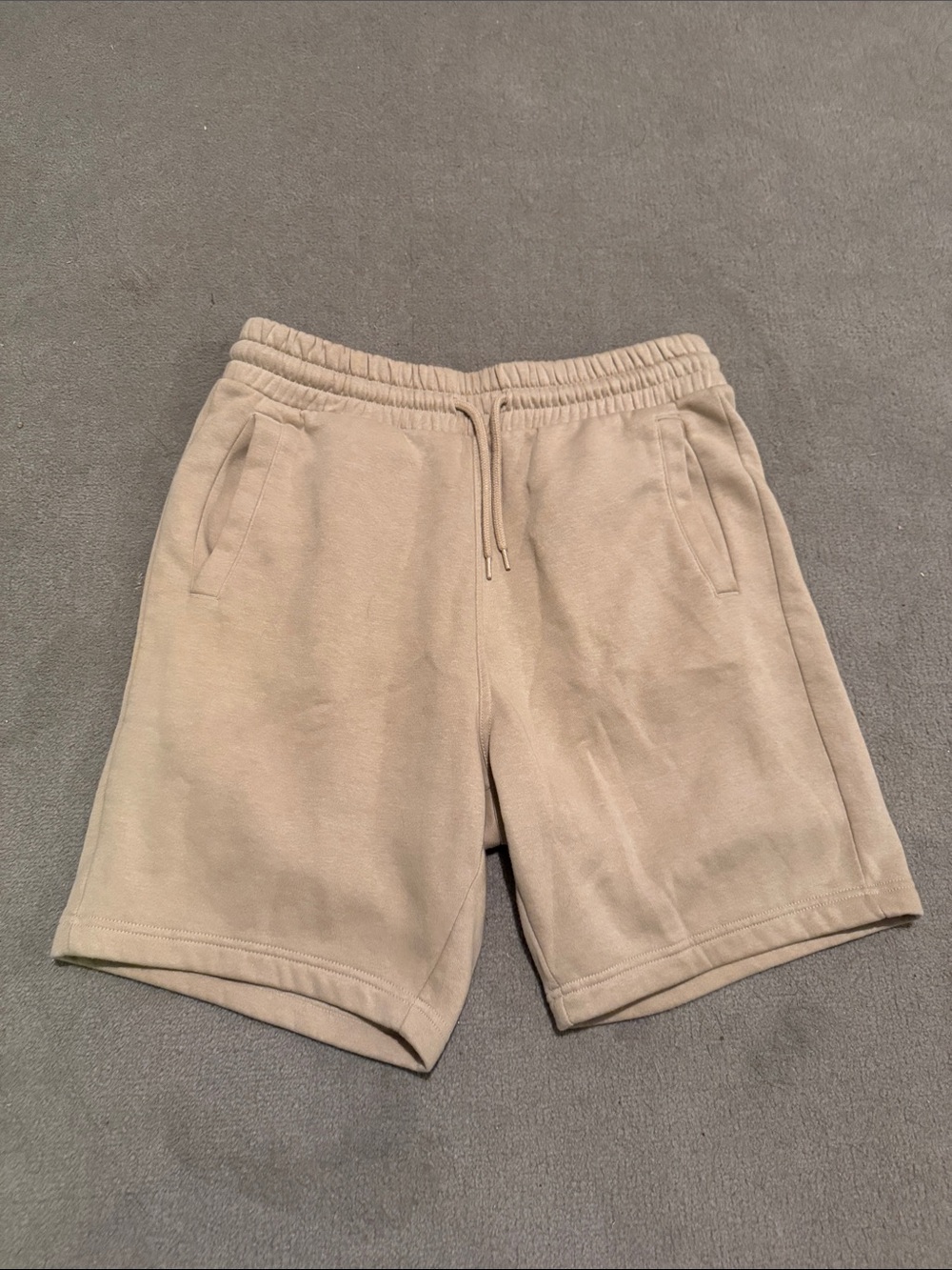 H&M Men's Drawstring Athletic Shorts in Light Beige
